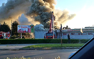 Pożar supermarketu w Lidzbarku Warmińskim